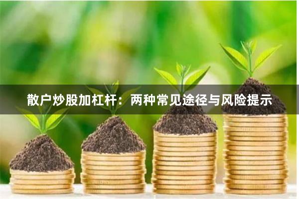 散户炒股加杠杆：两种常见途径与风险提示