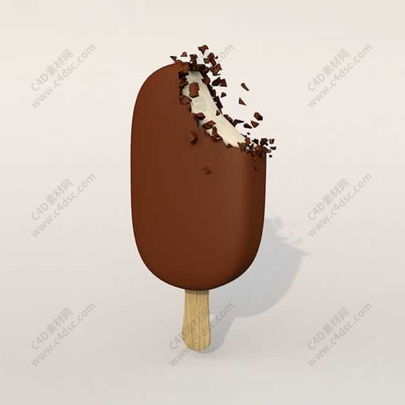 C4D 3D巧克力雪糕冰糕冰淇淋冰棍带材质贴图三维模型素材A982