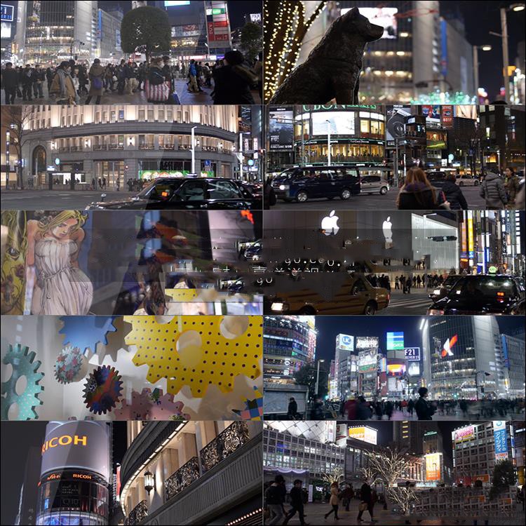 B040日本东京城市风光人文街拍夜景购物繁华都市高清实拍视频素材