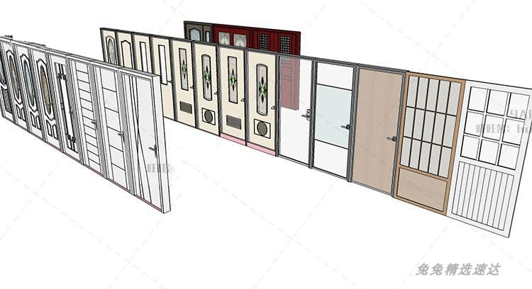 SU室内门门套房门家具构件模型素材草图大师sketchup现代家装设计 第28张