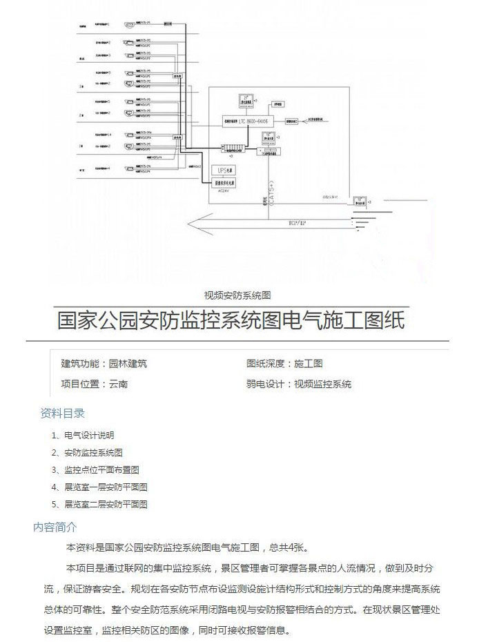 安防监控弱电系统设计CAD图纸建筑施工布控机房电气接线素材 第18张