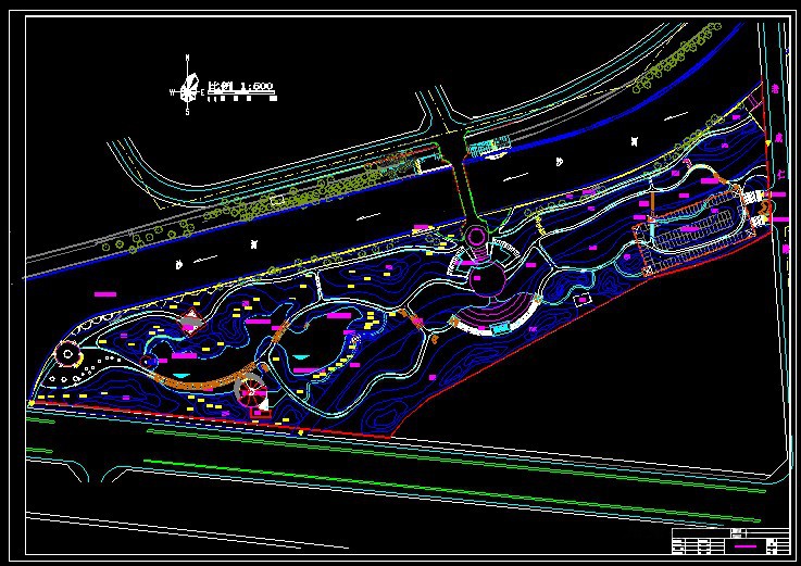 滨水河道改造园林景观CAD总平面图效果公园广场植物绿化设计方案 第9张