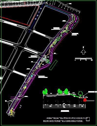 滨水河道改造园林景观CAD总平面图效果公园广场植物绿化设计方案 第11张