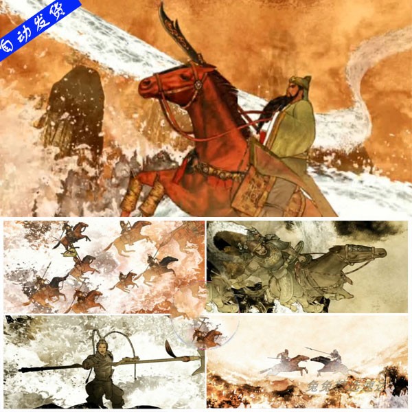中国风三国大战 古代战争 战马 LED大屏幕晚会舞台视频背景素材