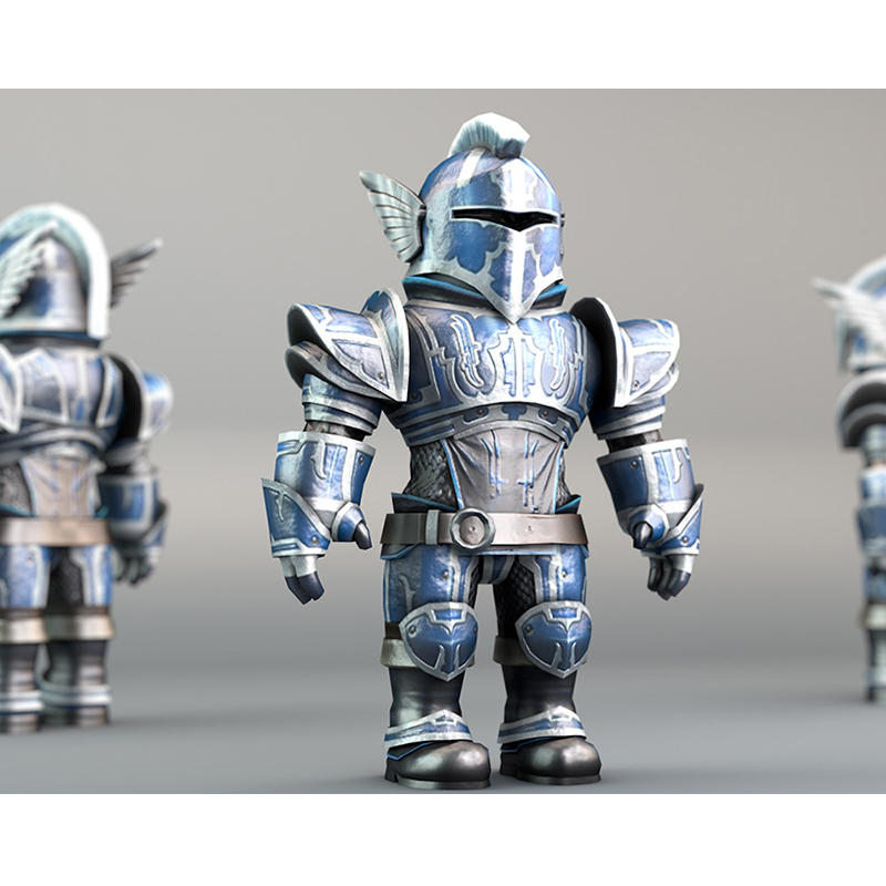 C4D卡通盔甲战士玩偶模型游戏人物角色模型创意场景3D素材MX296