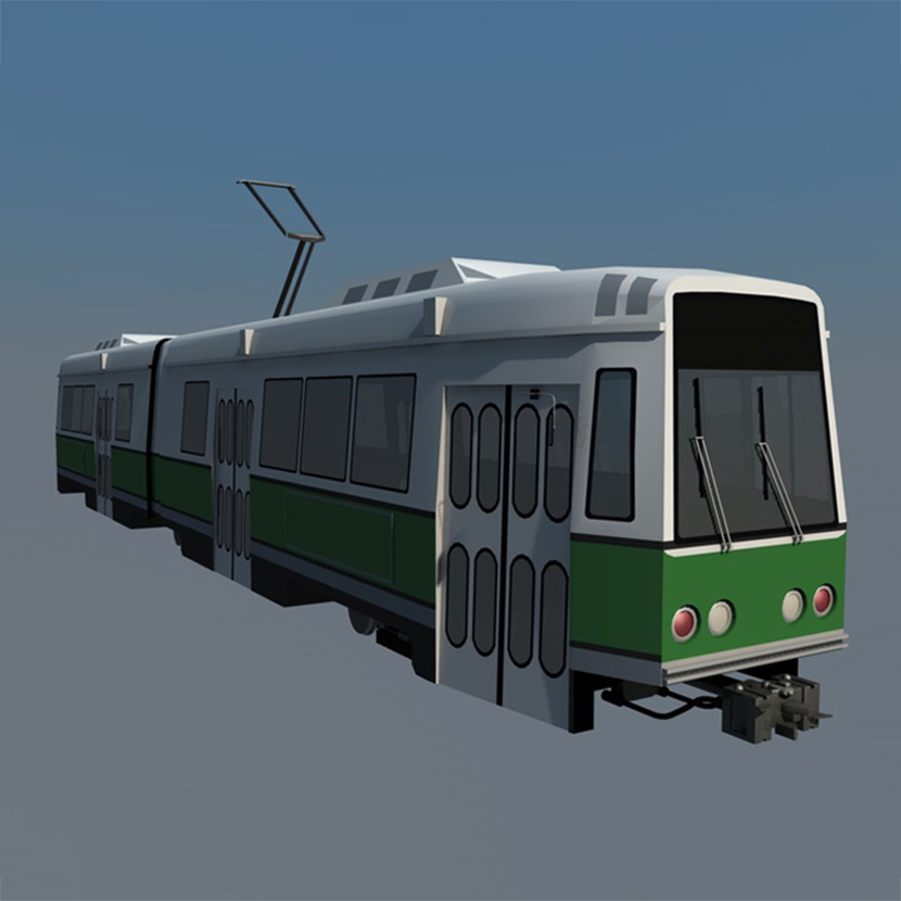 轻轨车C4D模型复古老式交通电影道具创意场景3D模型素材CY774
