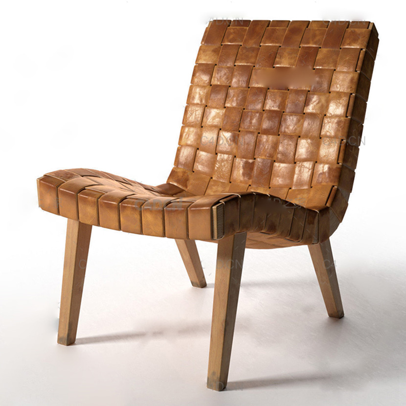 设计师个性躺椅休闲椅子皮革编织C4D模型创意场景3D模型素材MX822