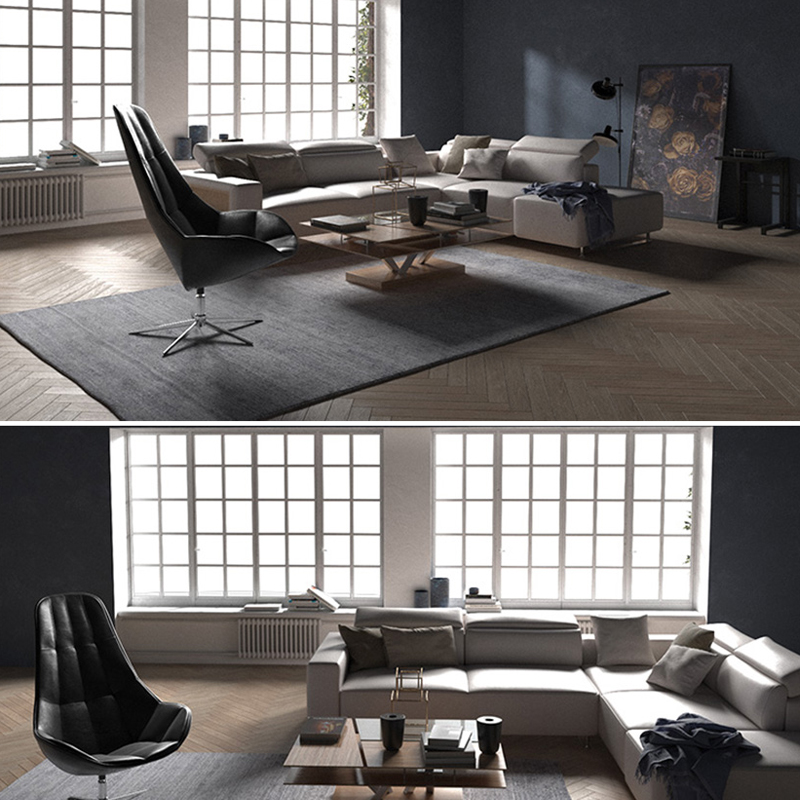 C4D室内模型简约欧式客厅家装设计创意场景3D模型素材 CY583