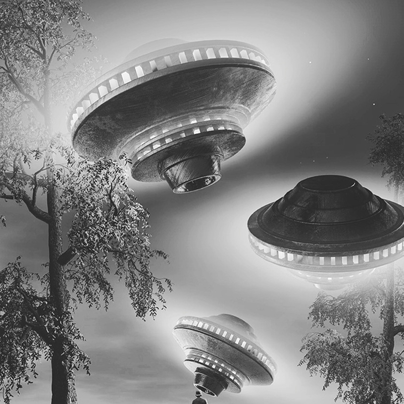 C4D外星飞船UFO创意科幻场景工程创意场景3D模型素材CY192