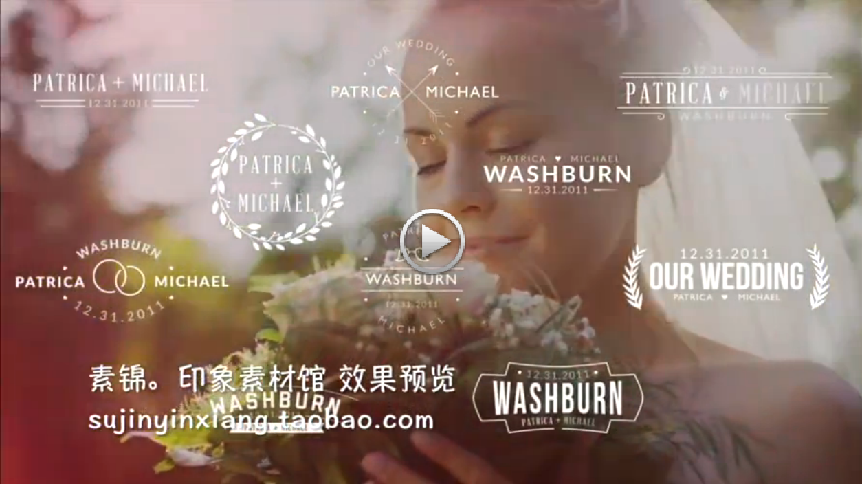 国外AE模版素材 唯美婚礼标题文字 微电影开场MV片头动画后期字幕 第11张