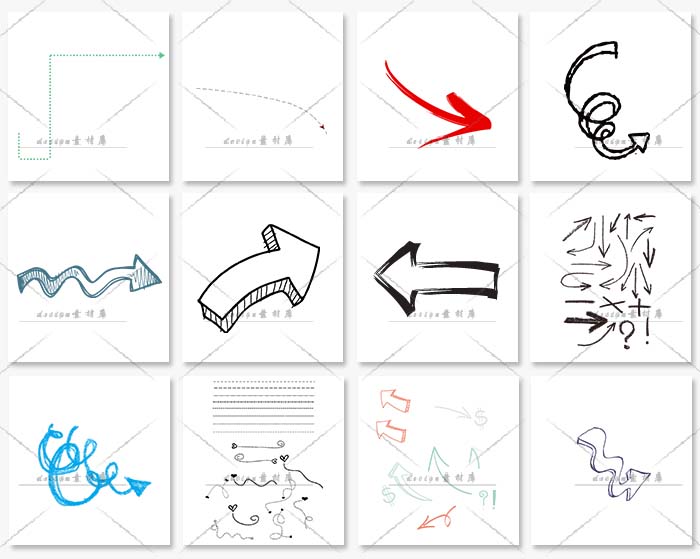 免扣卡通手绘线条箭头对话框照片装饰美化PNG透明设计素材 第9张