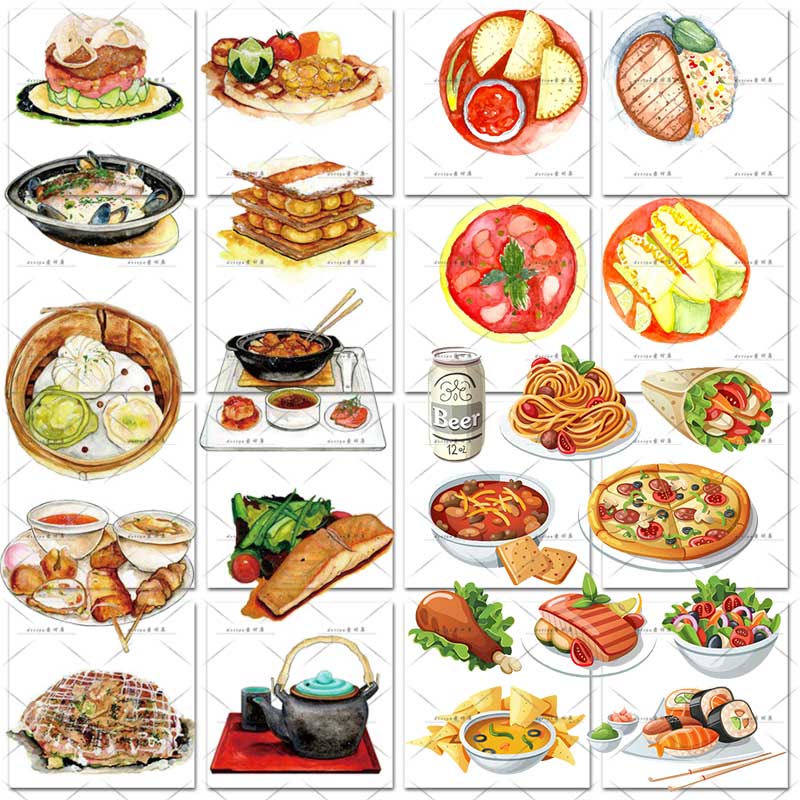 卡通食物手绘日式韩式料理美食寿司饭团贴纸插画PNG免扣设计素材 第16张