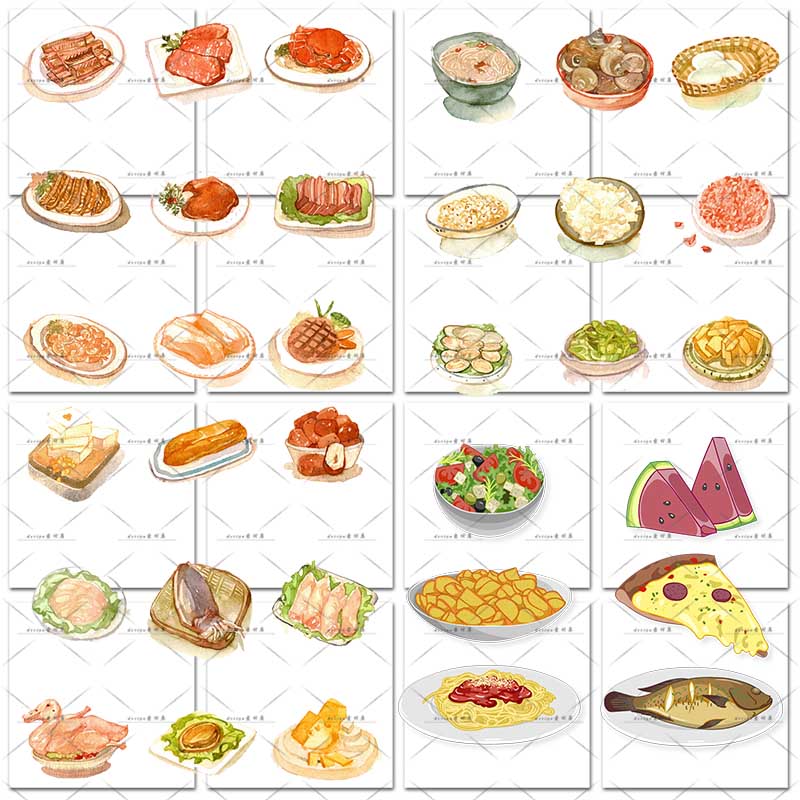 卡通食物手绘日式韩式料理美食寿司饭团贴纸插画PNG免扣设计素材 第17张