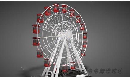 摩天轮 C4D 游乐园娱乐 3D模型设计素材 源文件 第4张