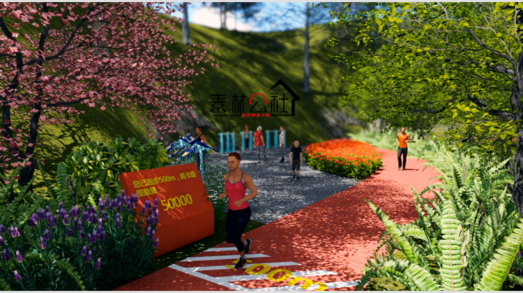 城市市政广场市民山体运动公园健身步道观景木平台景观设计SU模型 第7张