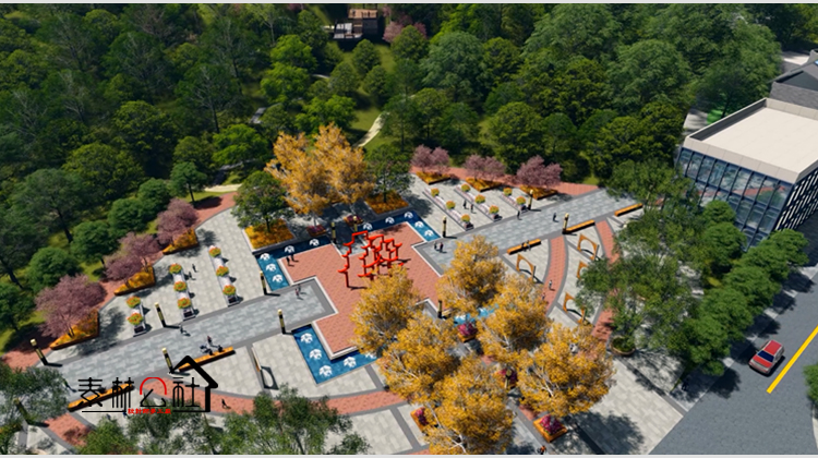 城市市政广场市民山体运动公园健身步道观景木平台景观设计SU模型 第9张