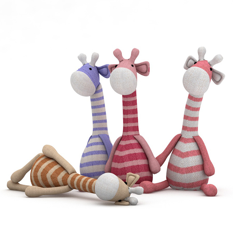 长颈鹿布艺玩偶C4D模型儿童玩具道具创意场景3D模型素材A1090 第1张