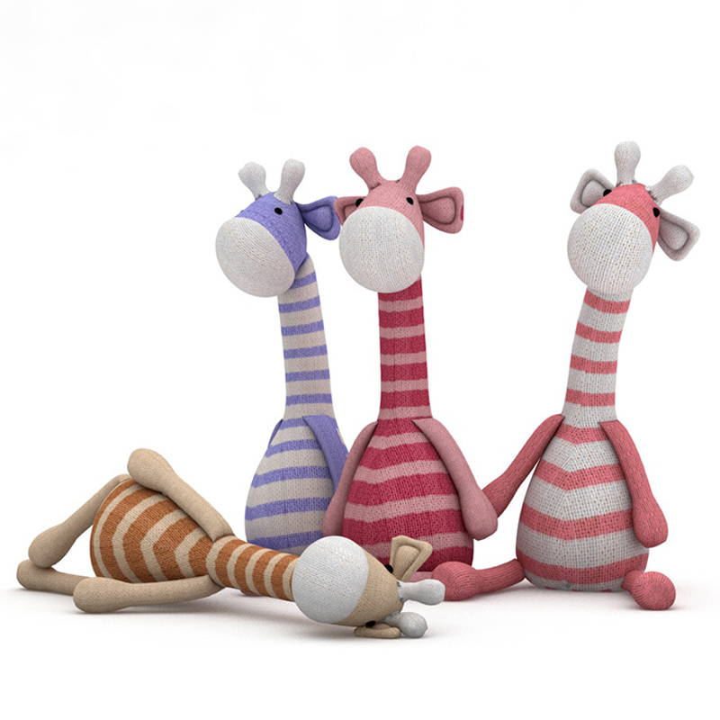 长颈鹿布艺玩偶C4D模型儿童玩具道具创意场景3D模型素材A1090