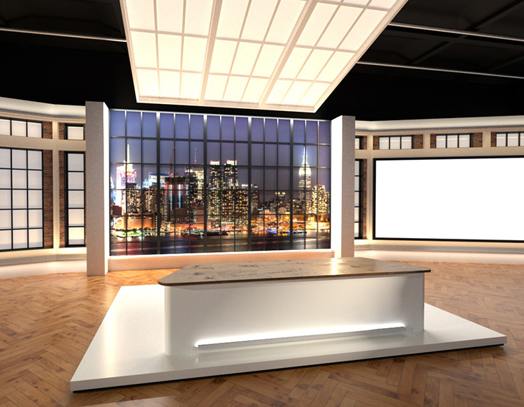 演播室电视台摄制室内环境C4D Arnold模型创意场景3D素材A546 第1张