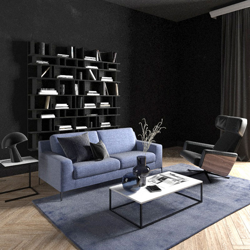 C4D室内模型渲染书房客厅创意场景3D模型素材室内设计素材A827