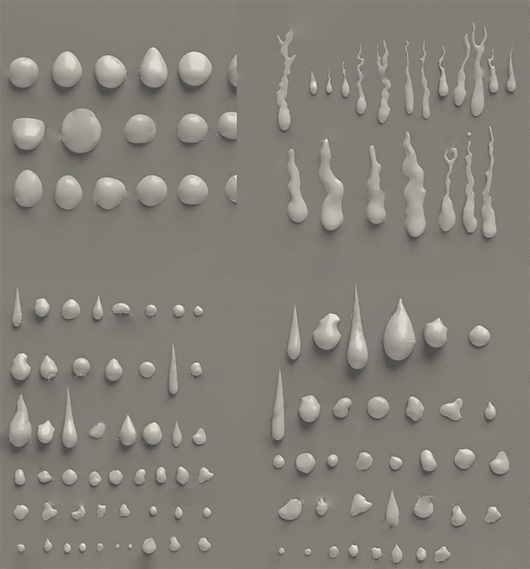 124个水滴水珠模型C4D模型海报造型元素创意场景3D模型素材A753 第1张