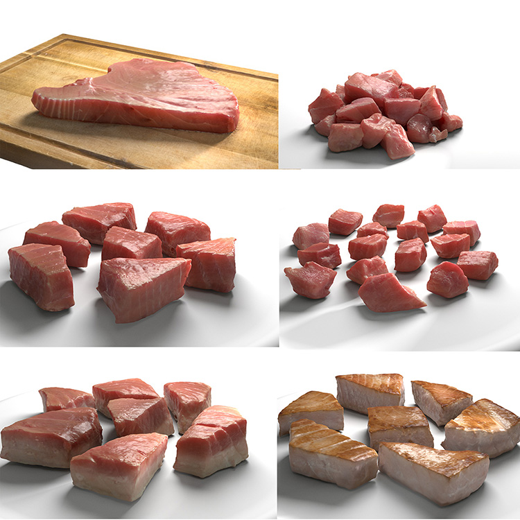 金枪鱼肉生牛排熟牛肉C4D模型食物肉类创意场景3D模型素材A561 第1张