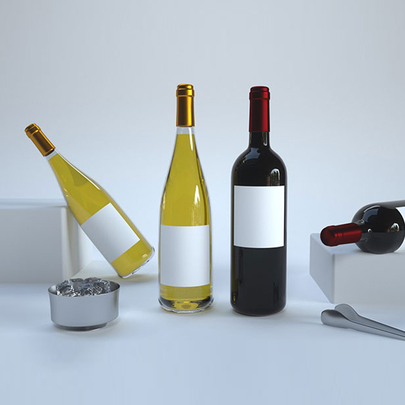 红酒洋酒玻璃瓶样机饮料包装场景C4D模型OC渲染3D模型工程M148 第1张