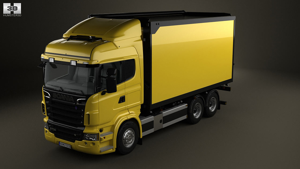 汽车货车大卡车运输车卡车C4D模型3D素材带材质三维模型库A846 第1张