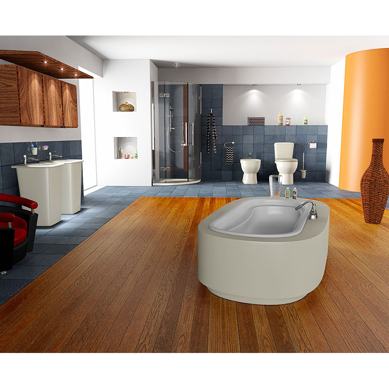 室内浴室洗手间厕所装修简约C4D模型3D素材带材质贴图渲染A839