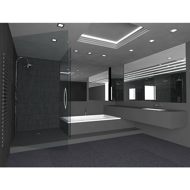 室内浴室洗手间厕所装修简约C4D模型3D素材带材质贴图渲染A836
